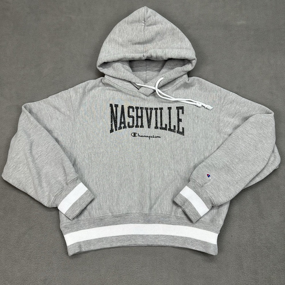 Champion Reverse‎ Weave Hoodie Women's M Gray Pullover Nashville Tennessee